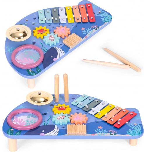 Table de musique pour enfants avec xylophone et cymbale en forme de baleine ECOTOYS