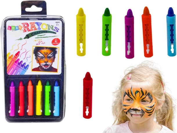 Ensembles de Peinture pour Visage Colorés 6 Pièces