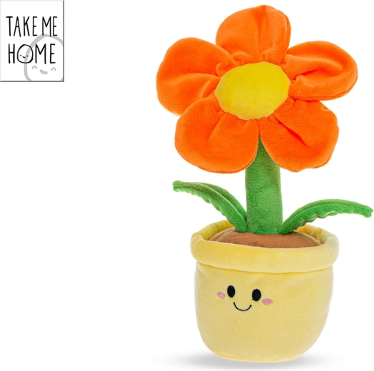 Fleur en peluche orange en pot Take Me Home