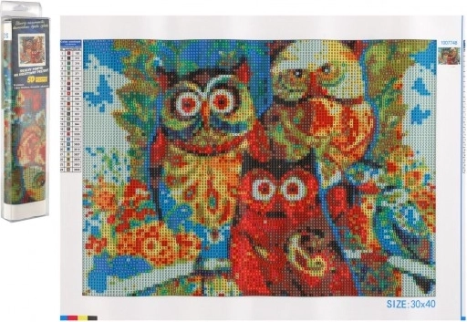 Peinture diamant Hiboux 30x40 cm