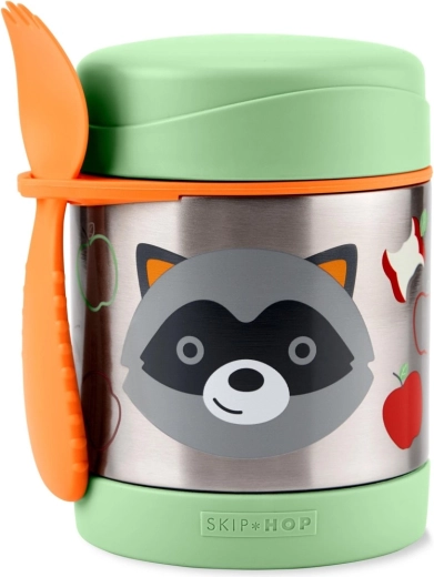 Skip Hop Zoo thermos alimentaire avec cuillère-fourchette – raton laveur 325 ml