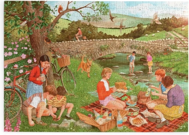 Puzzle House of Puzzles Pique-nique et découverte, 500 grandes pièces