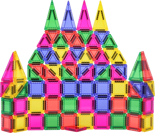 Jeu de construction magnétique coloré – 75 pièces