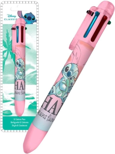 Stylo à six couleurs Lilo & Stitch rose