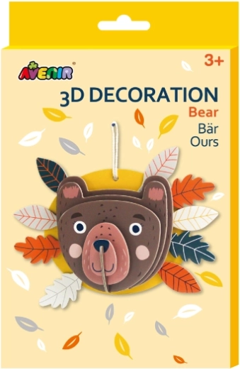 Décoration 3D ourson à suspendre – puzzle créatif en papier