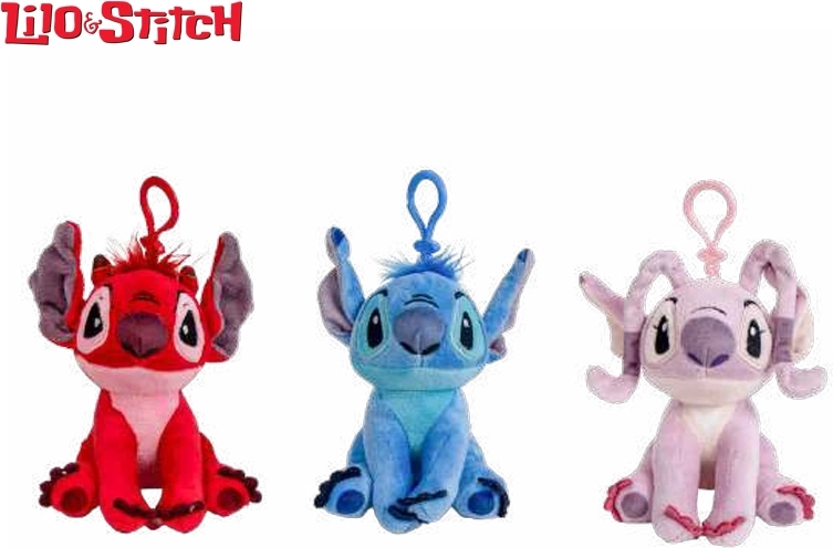 Disney Lilo & Stitch – porte-clés en peluche 12 cm (3 modèles)