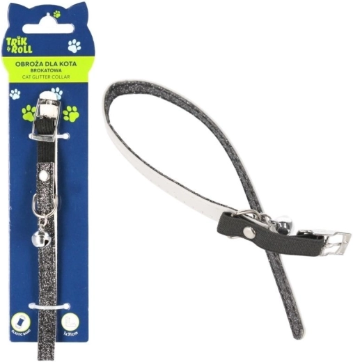 Collier pailleté pour chat avec clochette – noir