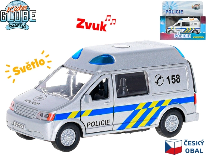Voiture de police Kids Globe Traffic 13 cm avec lumière et son