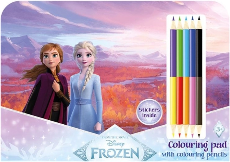 Set de dessin avec crayons de couleur La Reine des Neiges