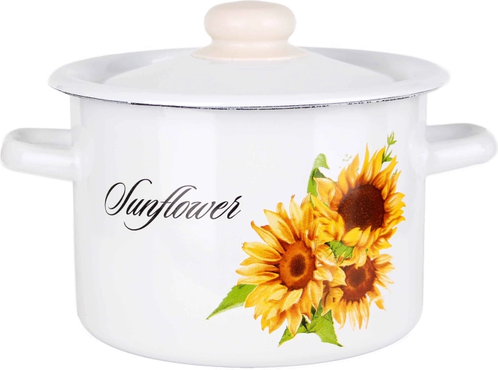 Marmite émaillée avec couvercle TORO 3 l tournesol