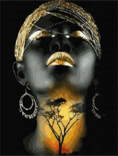 Peinture diamant Femme africaine 30 × 40 cm