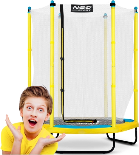 Trampoline de jardin pour enfants 140 cm avec filet intérieur NEO-SPORT
