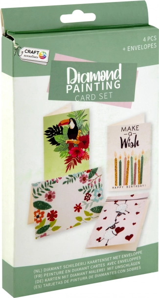 Cartes de vœux peinture diamant avec enveloppes