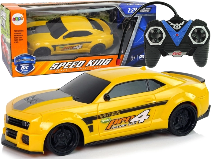 Voiture de sport radiocommandée 1:24 Racing Yellow Vitres Teintées