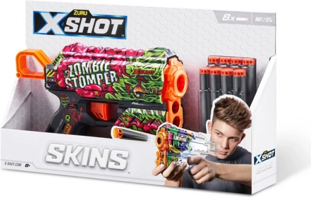 X-Shot Skins Flux blaster en mousse (8 fléchettes) – motif A