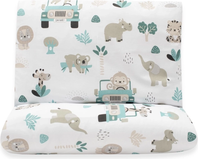 Parure de lit bébé en coton New Baby Safari II 90×120 cm, menthe