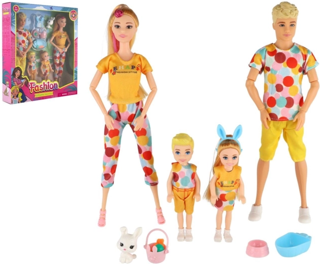 Ensemble de poupées famille avec accessoires