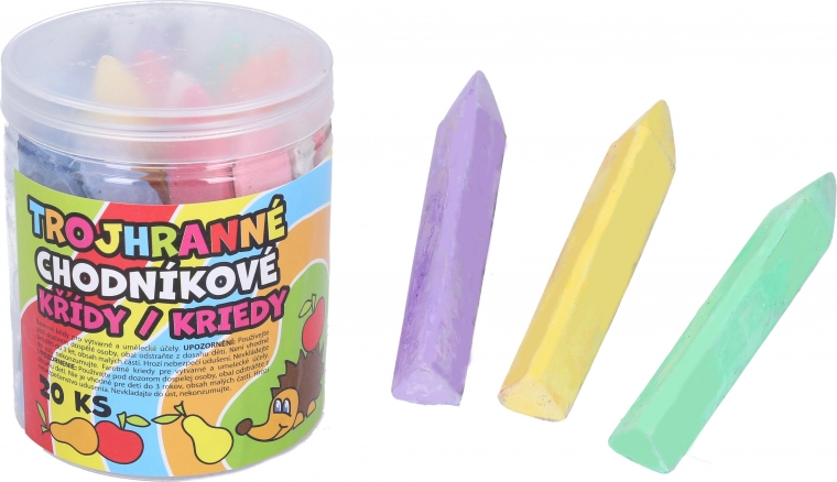 Craies de trottoir triangulaires colorées 20 pcs