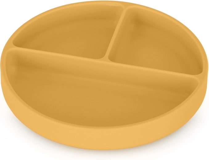 Petite&Mars assiette compartimentée en silicone avec ventouse Take&Match intense ocre 6m+