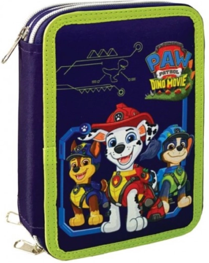 Trousse scolaire à trois compartiments Pat’ Patrouille Dino Movie – entièrement équipée