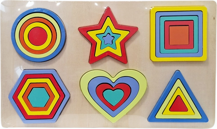Puzzle éducatif en bois avec formes géométriques - 1 pièce