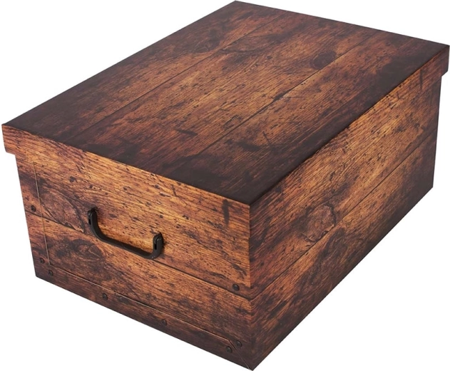 Boîtes de rangement en carton MIDI, bois brun