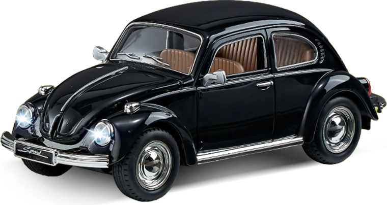 Voiture noire à propulsion inertielle avec son et lumière