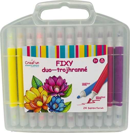 CreaFun feutres Duo triangulaires, 24 couleurs