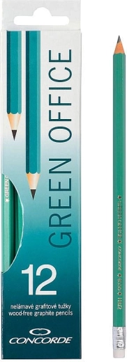 Crayons graphite Concorde Green Office avec gomme HB, 12 pièces