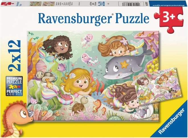 Puzzle Ravensburger fées et sirènes 2×12 pièces