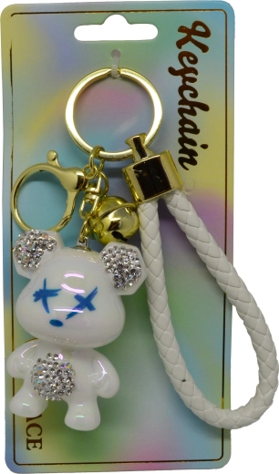 Pendentif porte-clés ourson nacré