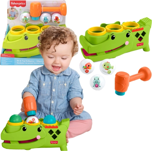 Fisher-Price – Jouet à marteler actif Crocodile avec balles