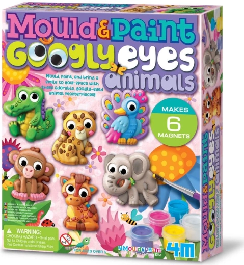 4M Mould & Paint animaux aux yeux mobiles – kit de moulage et de peinture pour magnets