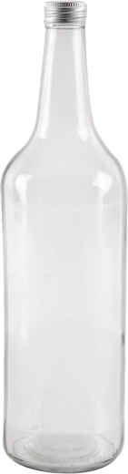 Bouteille Spirit 1 l en verre avec corps en verre et bouchon métallique