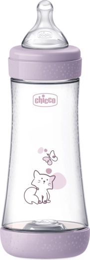 Biberon anti-coliques Chicco Perfect5 300 ml pour filles, débit rapide 4m+