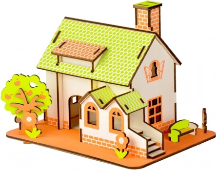Woodcraft puzzle 3D en bois maison verte
