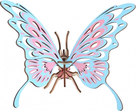 Woodcraft puzzle 3D en bois papillon coloré