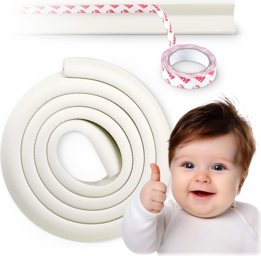 Protection en mousse de sécurité pour arêtes RICOKIDS, blanc, 2 m