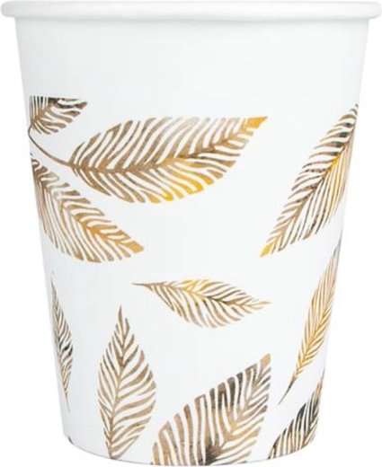 Gobelets en papier Gris Brindilles 200 ml, 8 pcs