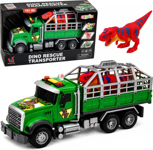 Transporteur de dinos pour enfants – camion avec cage, sons et lumières 36 cm - 1 pièce