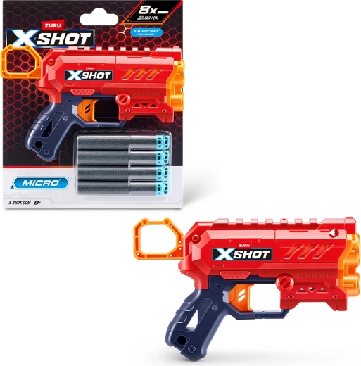 X-Shot Excel Micro 2.0 blaster – pistolet à fléchettes en mousse (8 fléchettes)