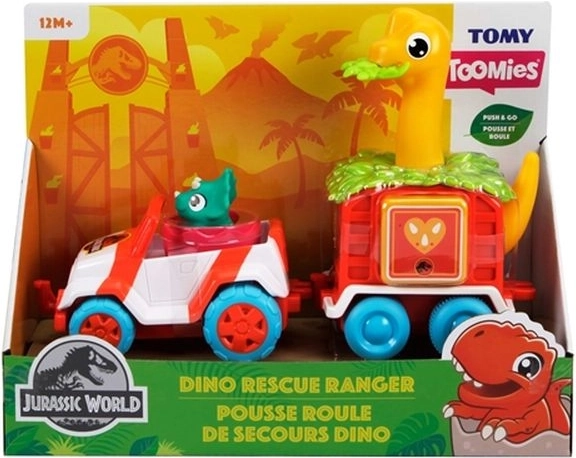 Toomies Jurassic World – jeep avec remorque et dinosaure