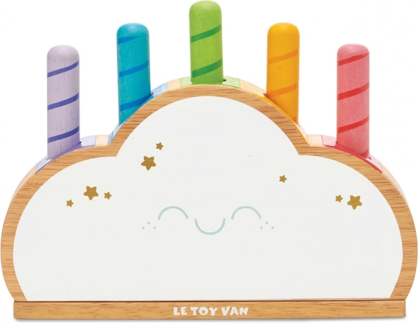 LE TOY VAN Petilou Jouet en bois Cloud Pop arc-en-ciel