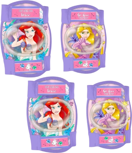 Ensemble enfant de protège-genoux et protège-coudes Disney Princesses (Ariel et Raiponce) – 4 pcs