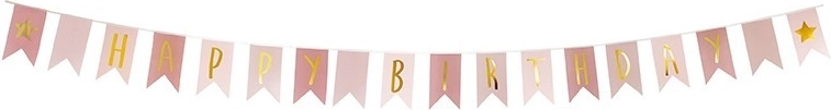 Guirlande d’anniversaire Jabadabado Happy Birthday rose