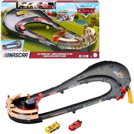 Piste de course NASCAR Disney et Pixar Cars avec 2 voitures