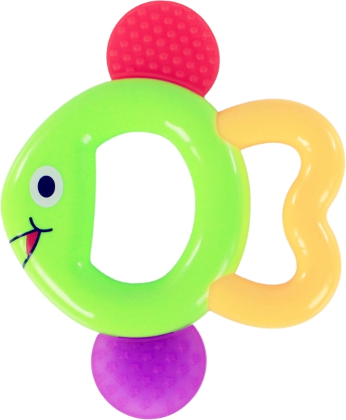 Hochet et anneau de dentition en forme de poisson