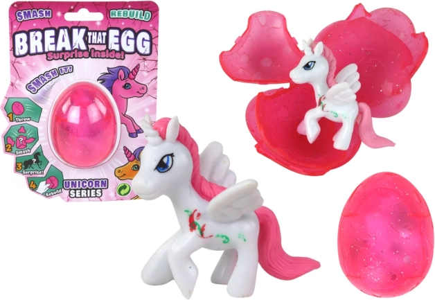 Œuf craquant magique Licorne rose 6 cm