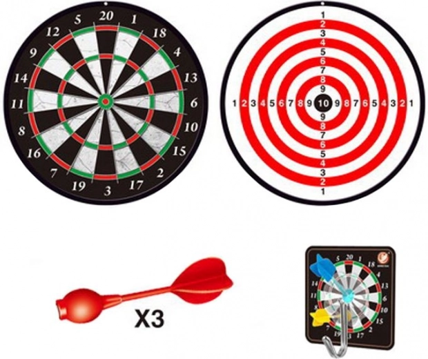 Cible magnétique double face 15 cm avec 3 fléchettes