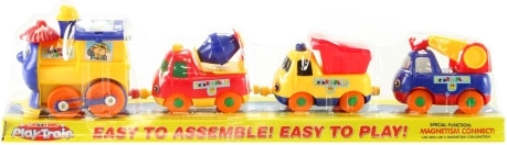 Locomotive à piles avec wagons magnétiques, 32 cm